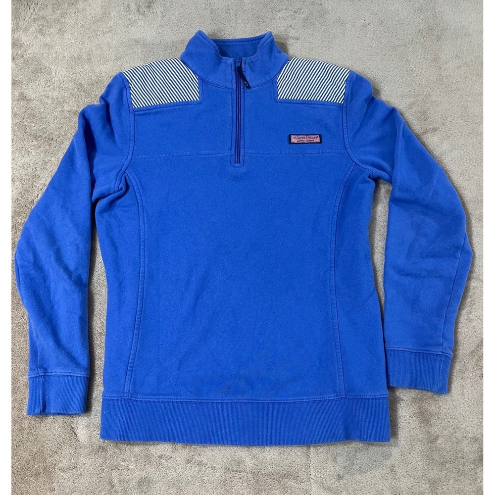 Vineyard Vines Shep Shirt Women's XS Blue Quarter-Zip Pullover Long Sleeve GOOD
